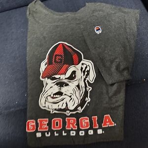 Champion Mens Georgia Bulldogs Graphic Tee - Gray